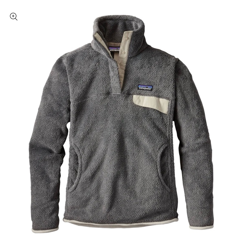 Patagonia Fleece Pullover Snap Collar Size Small Gray Style 25442